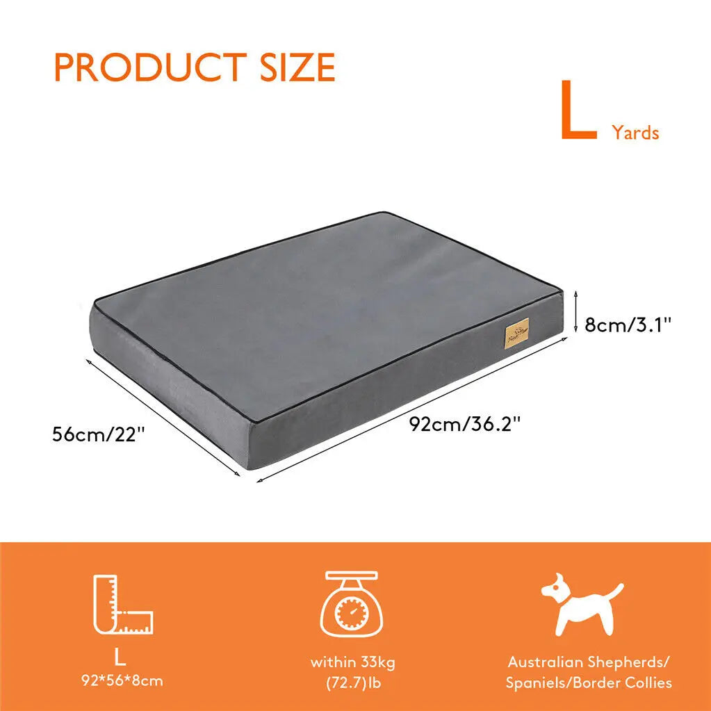 M L XL 2XL Jumbo, Orthopedic, Memory Foam, Dog Bed Crate Mattess, Waterproof Washable Cover
