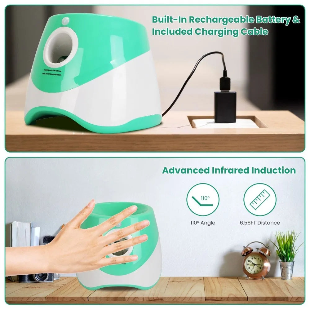 Dog Fetch Machine, Interactive, Automatic Ball Launcher, Adjustable Distance, 6 Tennis Balls
