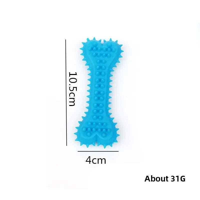 1PC Soft Rubber Bite-resistance Bone Shape Chew Toy for Small Dogs