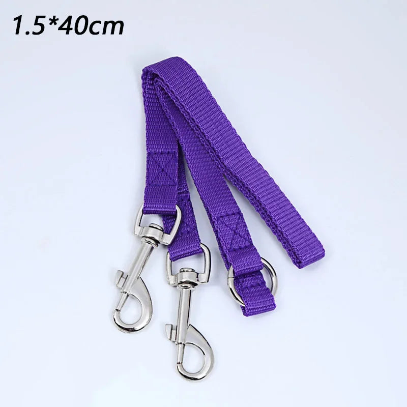Twin Dual Coupler Dog Leash Two in One Strong Nylon V Shape Adjustable ,2 Dogs Pet Lead