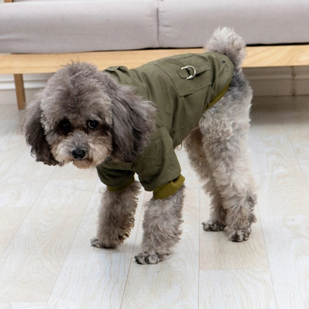 Jacket With Harness, Winter Heavy Windproof, Hiking Dog Warm Jacket