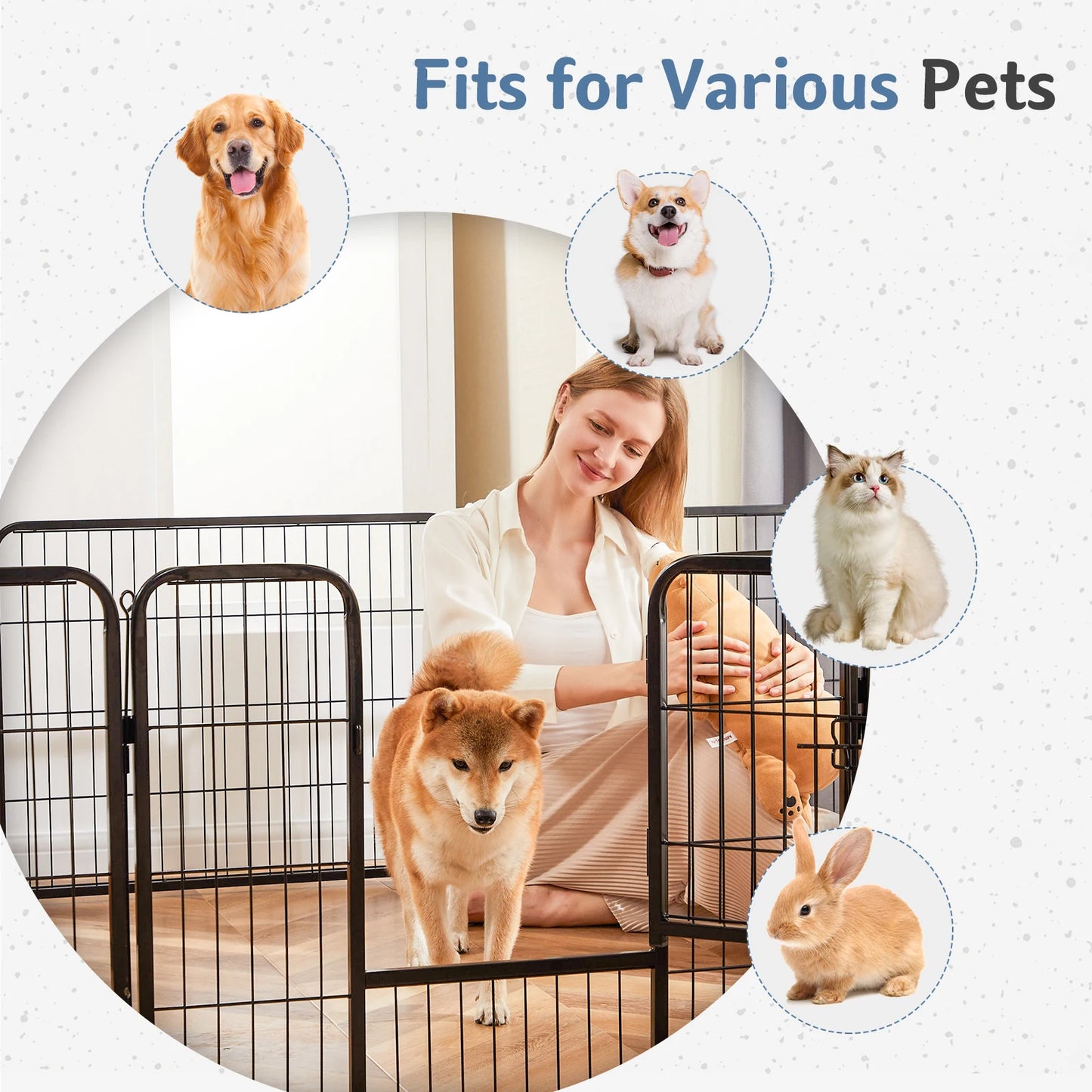16 Panel Heavy Duty Metal Dog Exercise Playpen/Fence for Dog Pen
