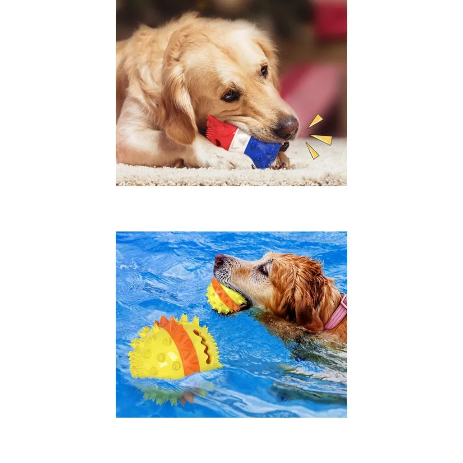 Interactive Squeaky, Bounce, Treat Chew with Rope for Aggressive Dog Chewers