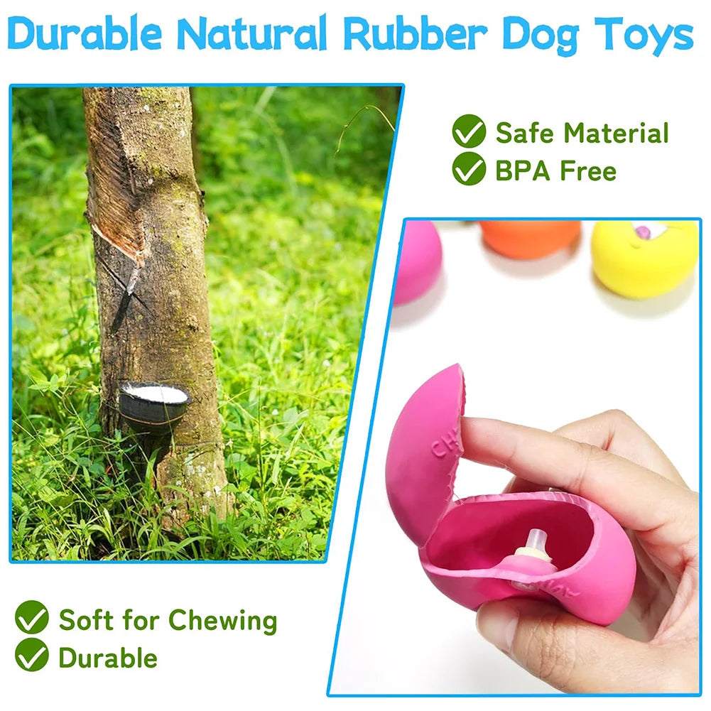 6Pcs Soft Latex, Bouncy, Smile Face Squeaky Dog Toy