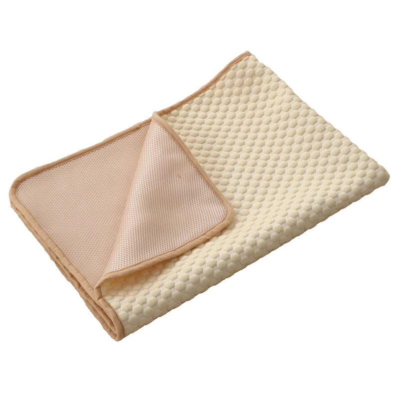 Summer Dog Cooling Mat, Cold Bed with Cool Ice Silk Moisture-proof Mattress