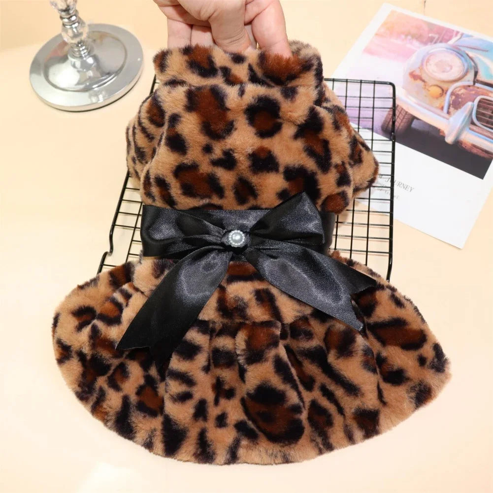 Warm Fleece Plush Fashion Color Dog Skirt
