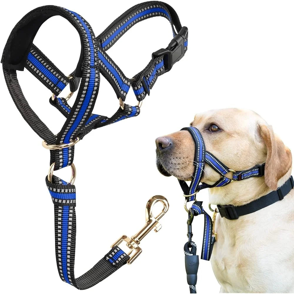 Dog Reflective Head Harness/Muzzle Heavy Pullers Aggressive Dogs