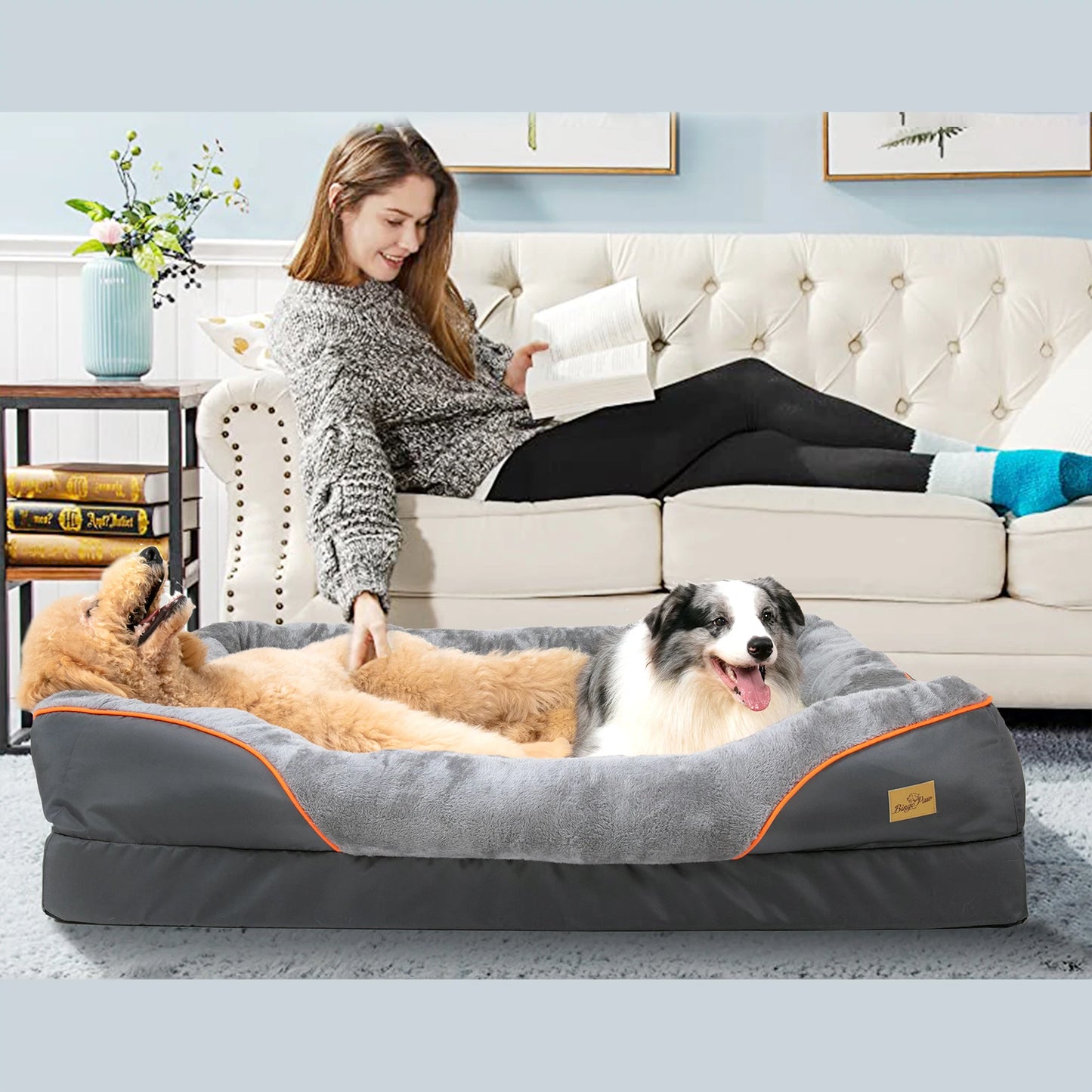 Large Dog Bed Waterproof, Soft. Comfortable. Anti Allergy. Warm Fleece. Removable Washable Cover