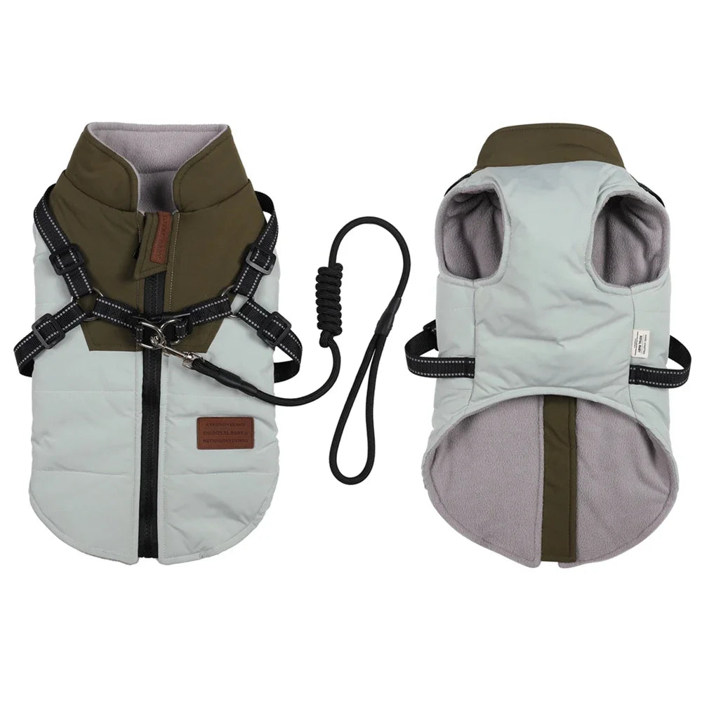 Winter Warm, Harness Dog Jacket/Vest and Leash Set