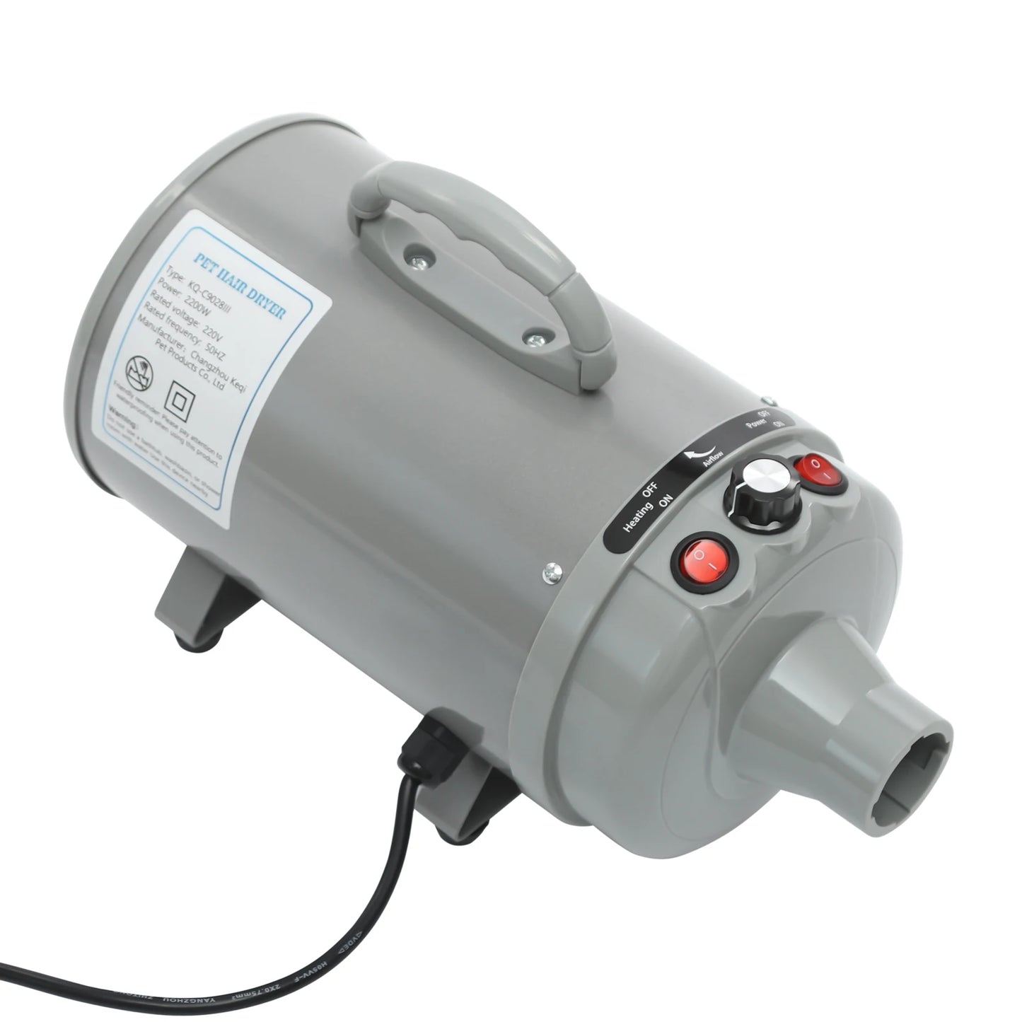 Dog Electric, Adjustable Wind, Two Temperatures, 4 Nozzles, Hair Dryer/Blower