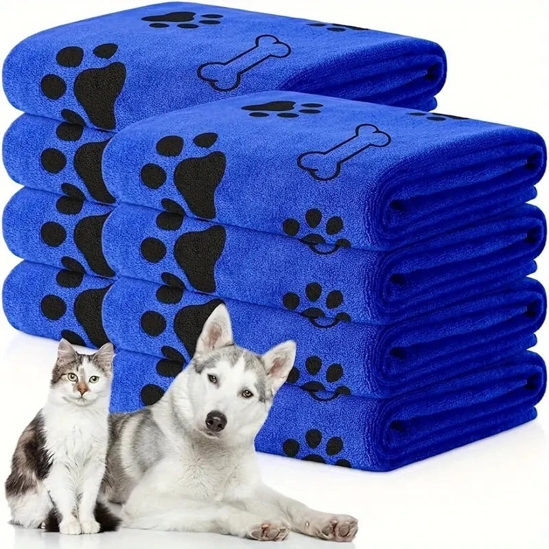 2pcs Soft Microfiber Dog Towels - Quick Dry, Absorbent, Bath & Grooming Towels
