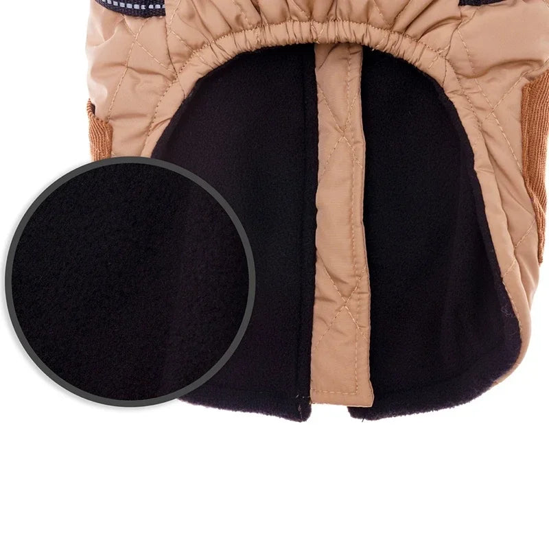 Warm, Winter Zippered Harness Dog Coat