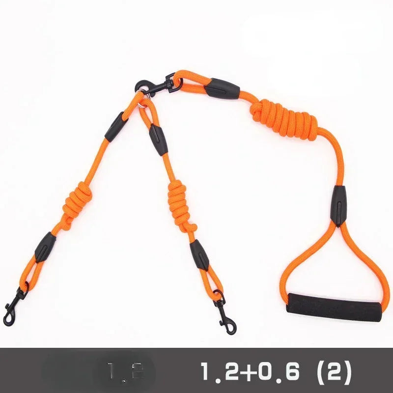 Double Leash, Small Dogs for Leash, 2 Ways Pet Nylon Dogs Lead Double Twin Coupler Stuff Black