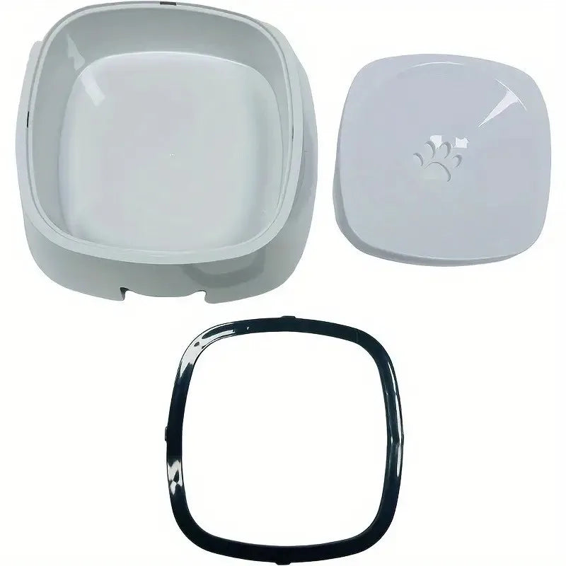 Travel, Non-Slip Base, Spill-Proof, Floating Filter, Clear Design, Dog Water Bowl