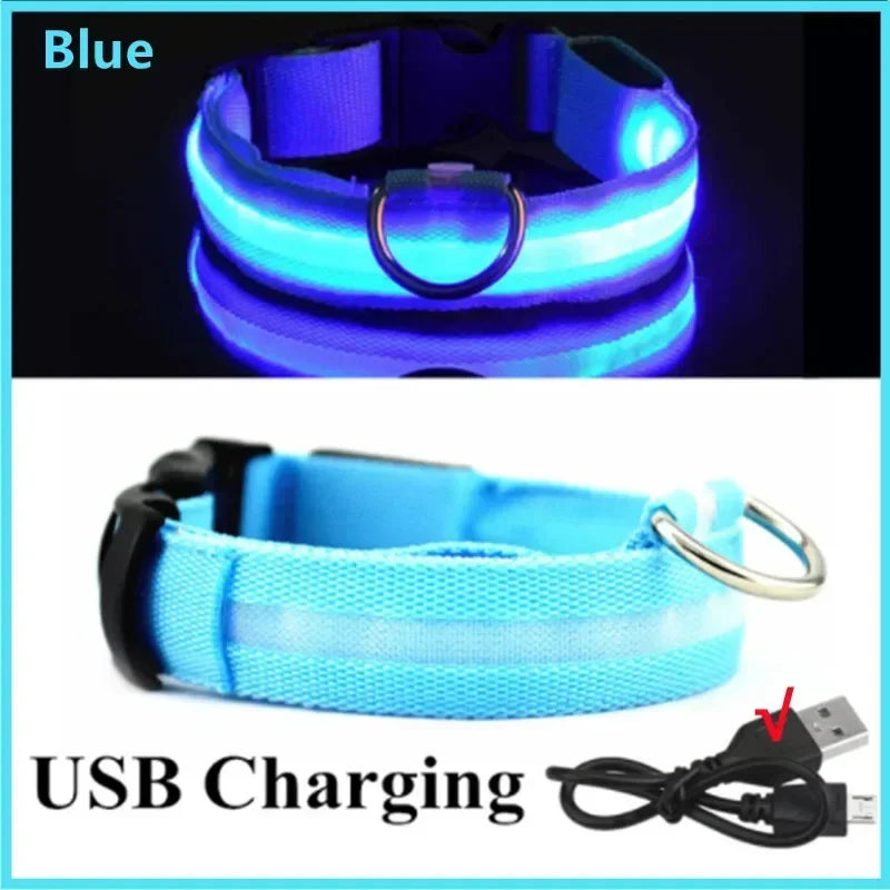 Flashing Glow In The Dark LED Dog Collar Nylon