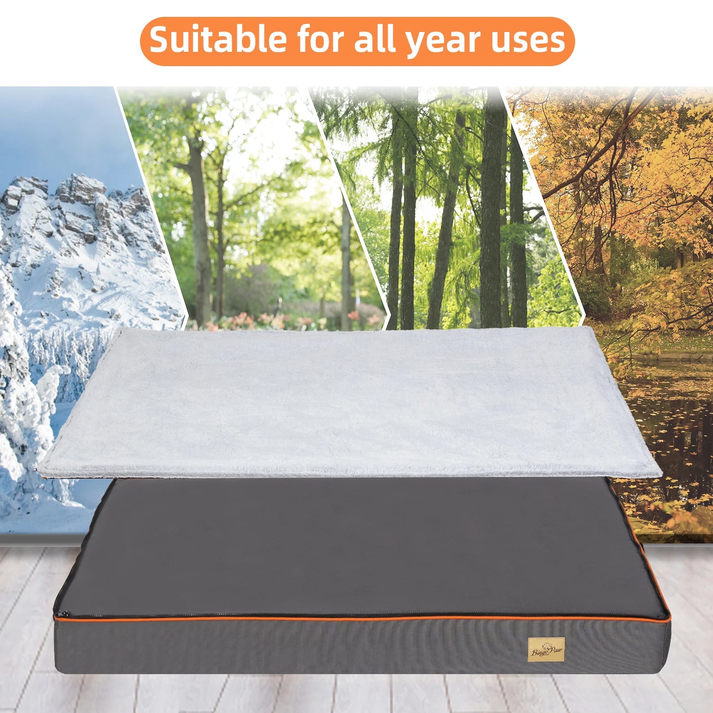 Dog Bed Large Padded Orthopedic. Foam Cushion Pillow Bed with Washable Cover