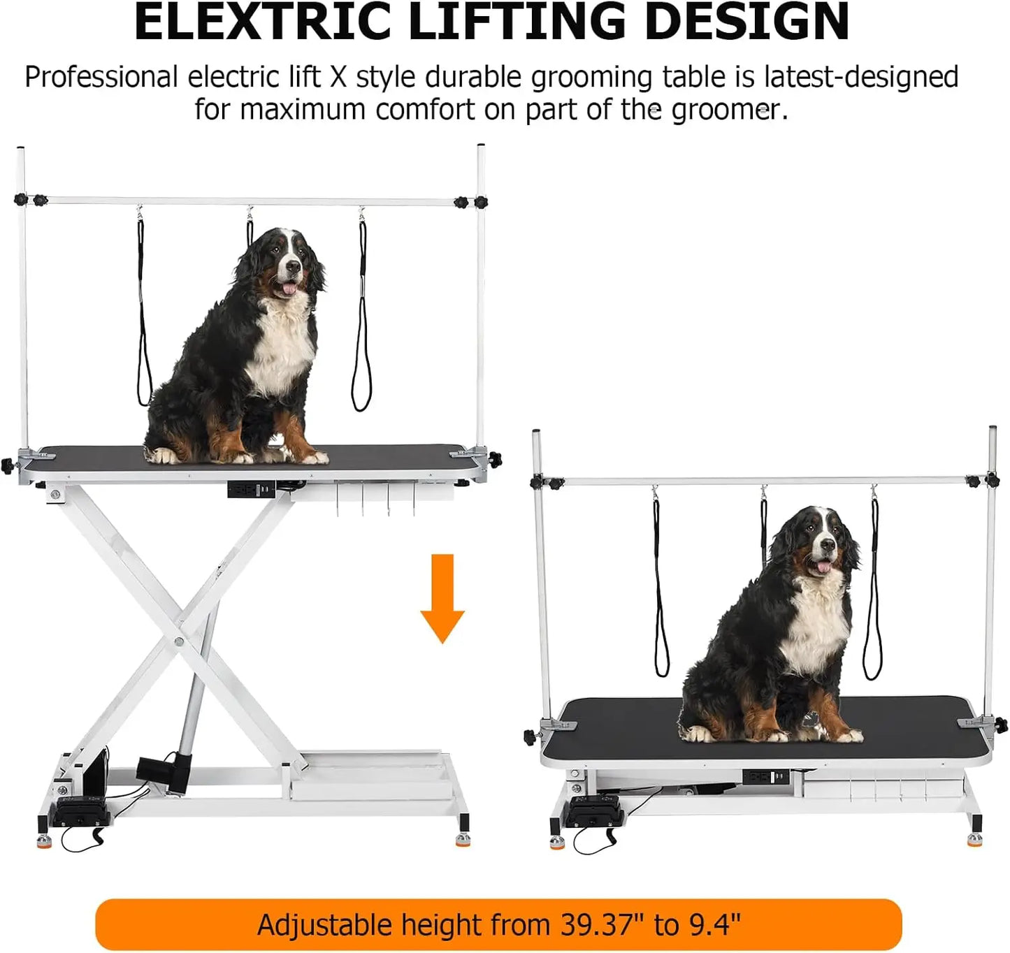 50Inch Electric Dog Grooming Table, Height Adjustable, X-Type Electric Lift Dog Grooming , Large Dogs