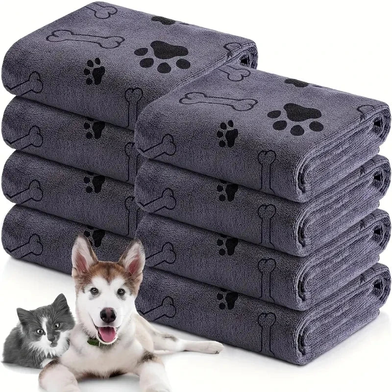 2pcs Soft Microfiber Dog Towels - Quick Dry, Absorbent, Bath & Grooming Towels