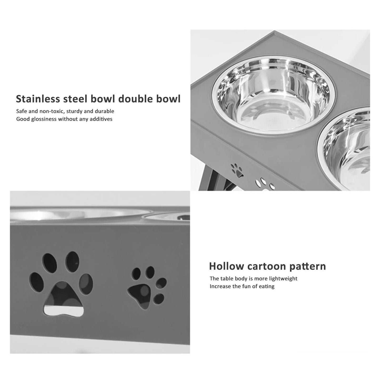 Stainless Steel, Elevated, Non-Slip, No Spill Dog Bowl, Promotes Healthy Digestion