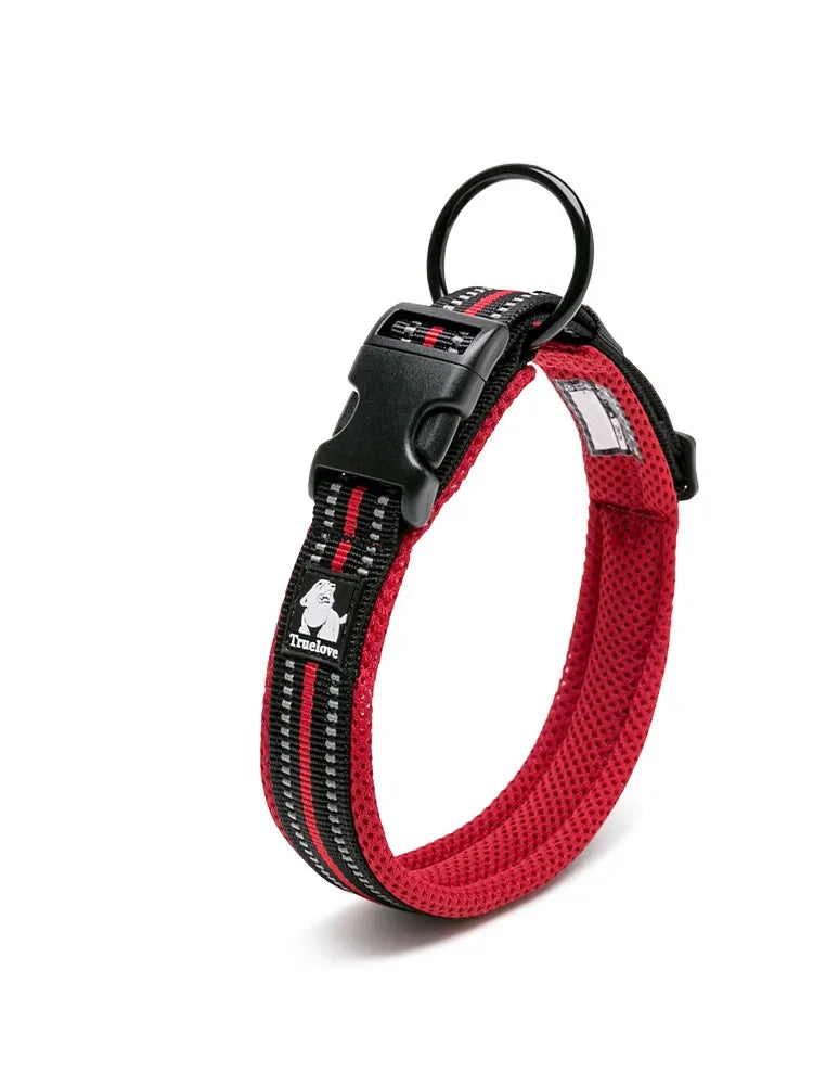 Pet Dog Collar Nylon Adjustable, Padded Soft Reflective Durable Heavy Duty Training