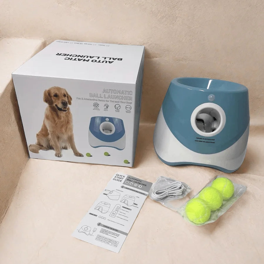 Fun Interactive Dog Launcher, Automatic Chase Toy Tennis Throwing Rechargable Catapult USB Charging