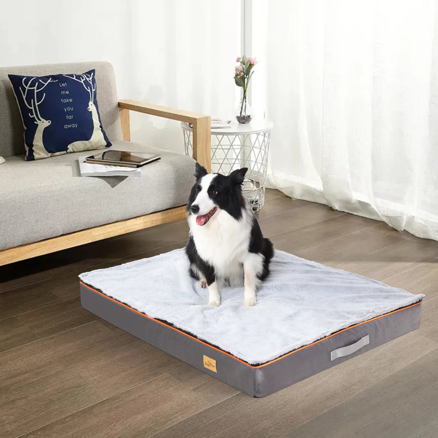Dog Bed Large Padded Orthopedic. Foam Cushion Pillow Bed with Washable Cover