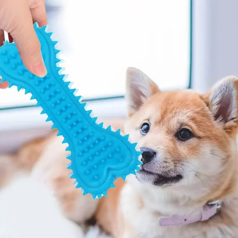 1PC Soft Rubber Bite-resistance Bone Shape Chew Toy for Small Dogs