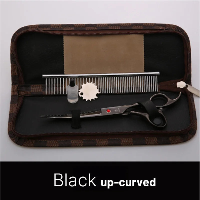 Dog grooming Scissors Shears /Home use, steel rainbow/black set