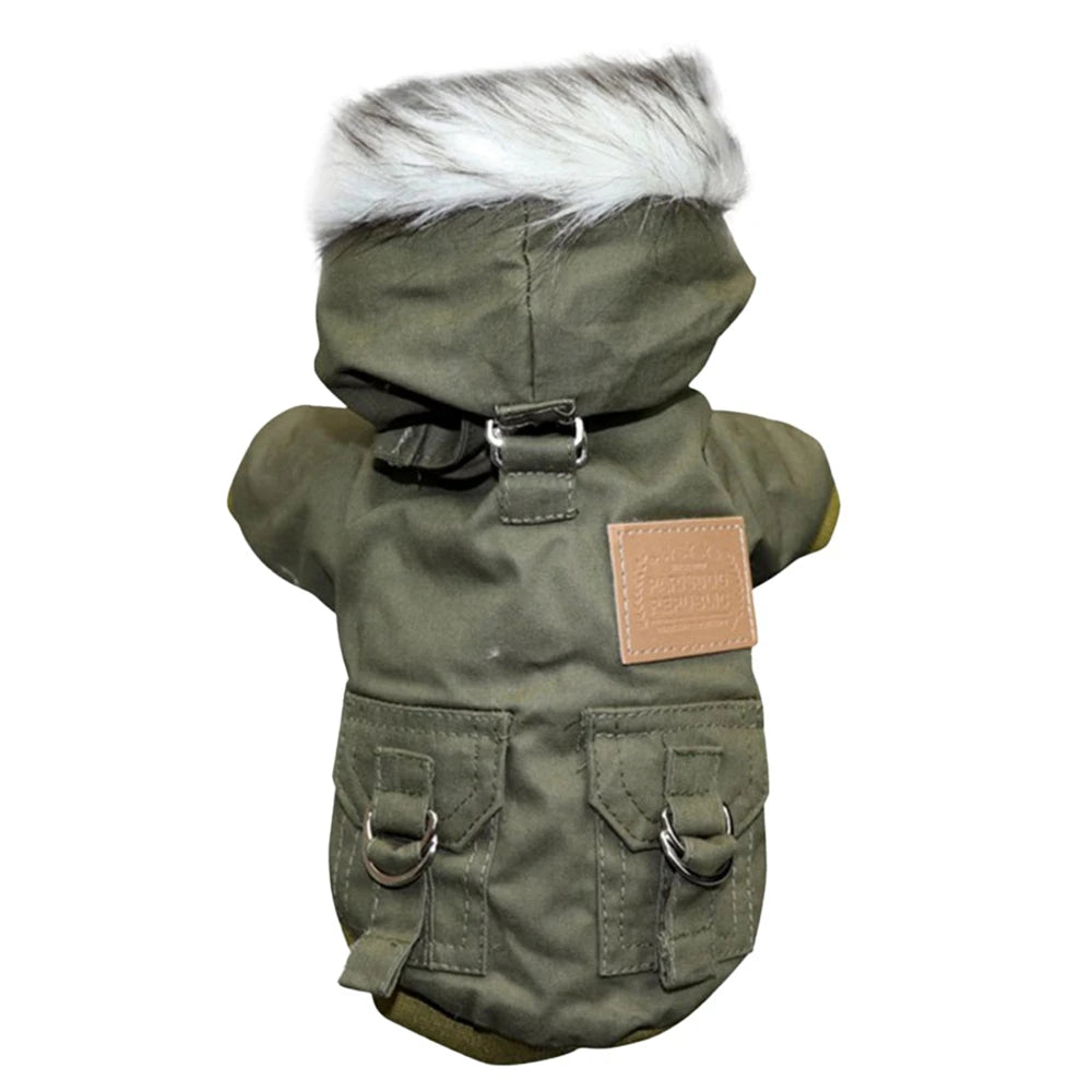 Jacket With Harness, Winter Heavy Windproof, Hiking Dog Warm Jacket