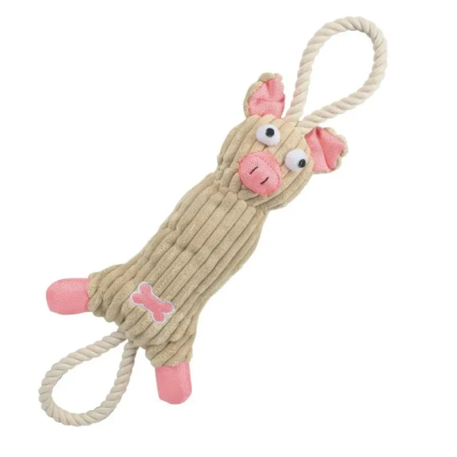 Jute and Rope Pig Dog Toy