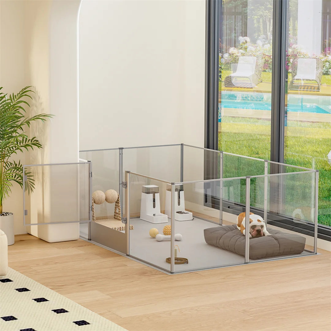 180cm Clear Acrylic Dog Playpen, Exercise Fence