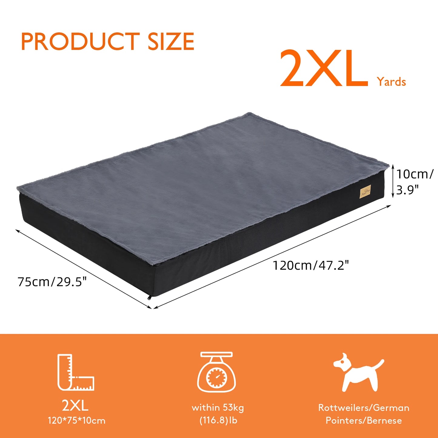 M L XL 2XL Jumbo, Orthopedic, Memory Foam, Dog Bed Crate Mattess, Waterproof Washable Cover