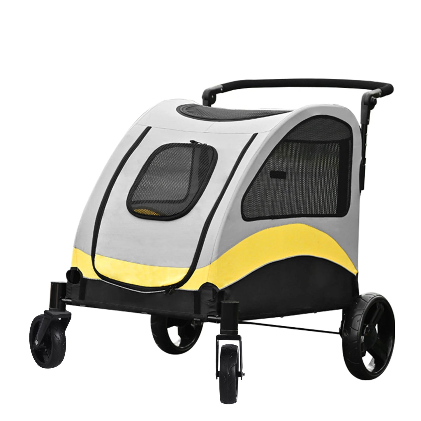 Portable/Foldable Travel Dog Stroller/Carrier with 4 Wheels for Large Dogs