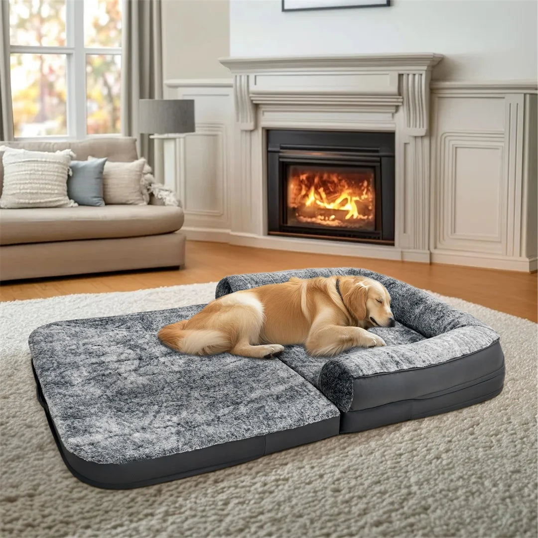 180cm Long Human-Size Calming Giant Dog Bed Foldable,Plush, Orthopedic