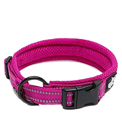 Pet Dog Collar Nylon Adjustable, Padded Soft Reflective Durable Heavy Duty Training