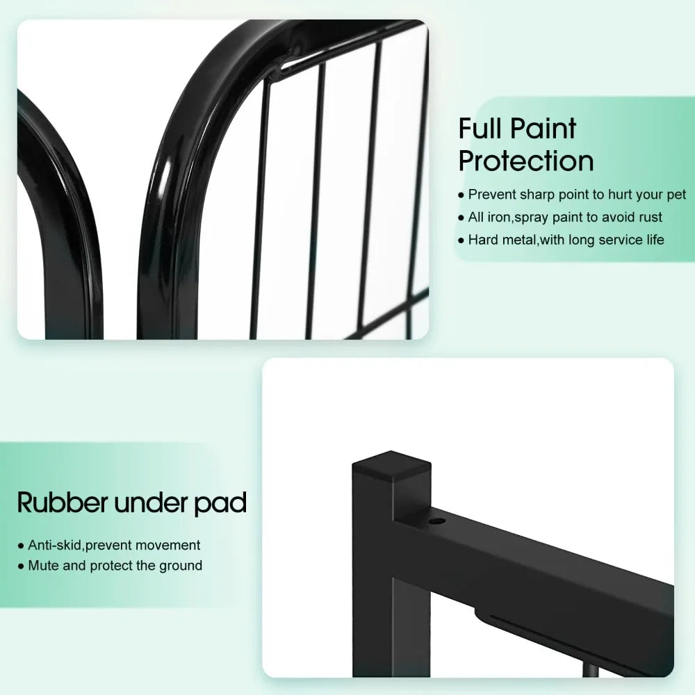 Dog Metal Playpen Indoor, Outdoor 40 inch 16 Panels, Camping Fence with Doors,