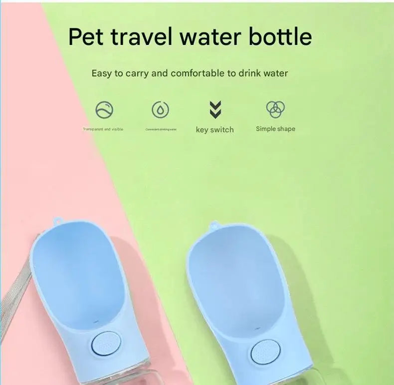 Leak-Proof Dog Water Bottle with Bowl, Travel, Outdoor