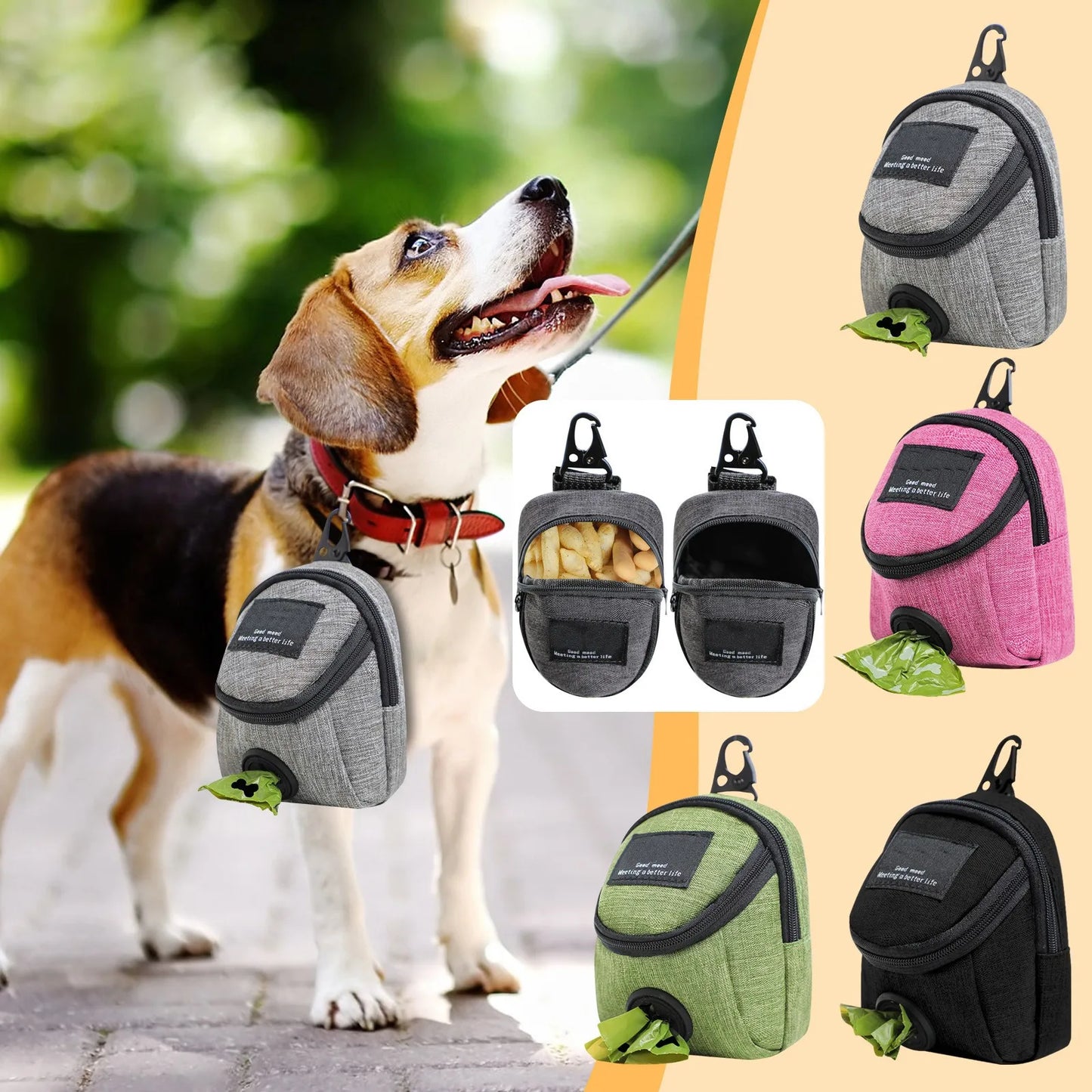 Dog Walking Poop Bag and Snack Bag