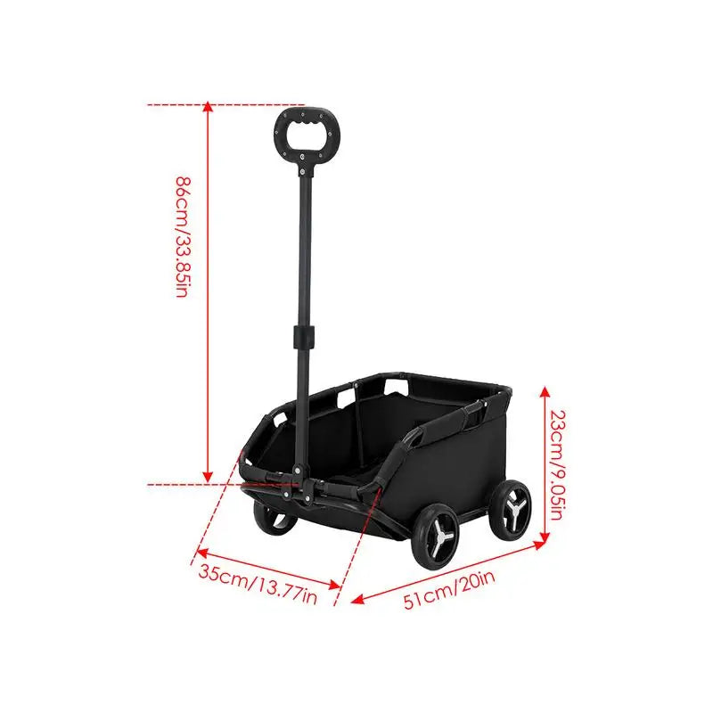 Dog Stroller/Carriage, 4 Wheels Lightweight Folding Cart