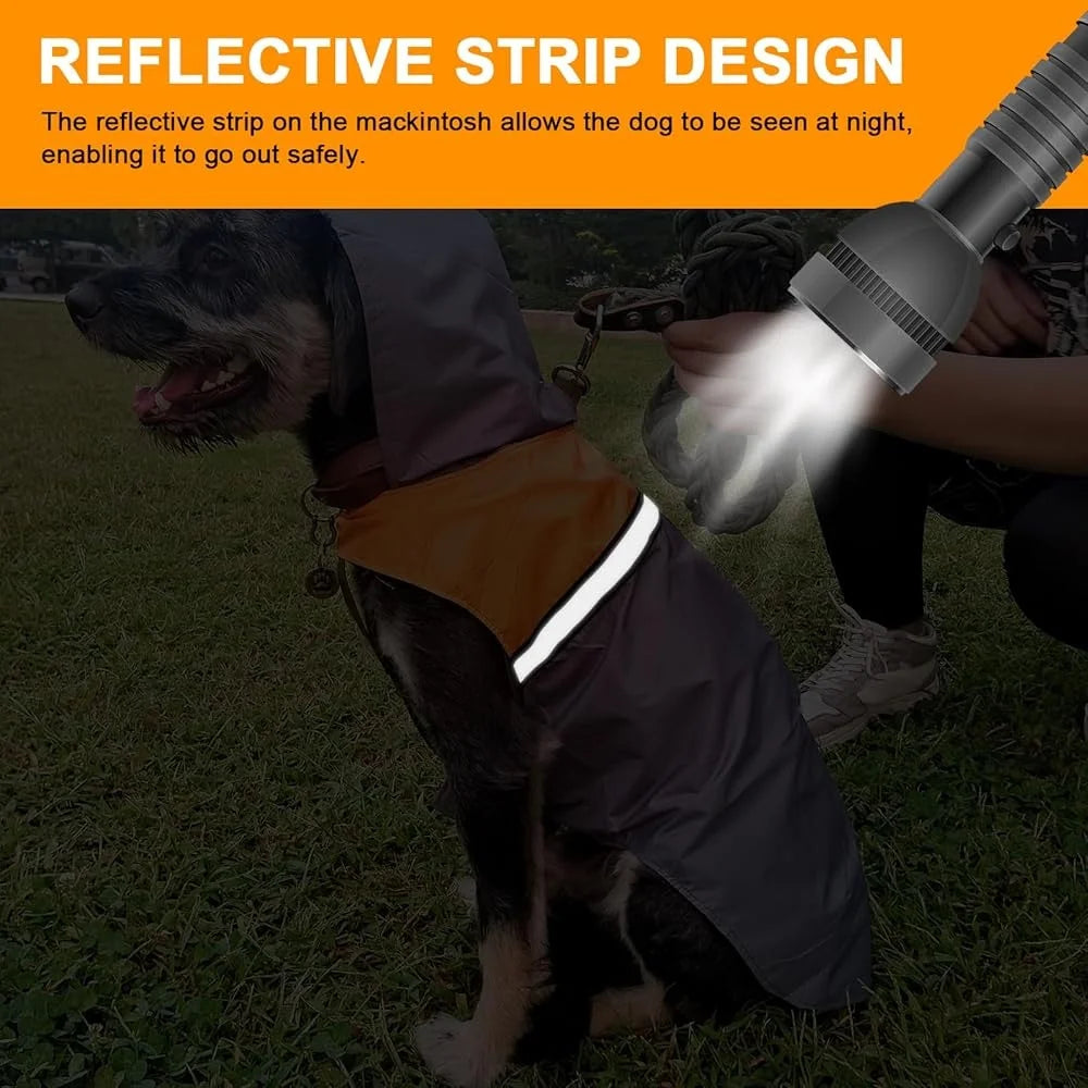 Breathable Reflective Dog Raincoat Waterproof Adjustable Reflective Strip Hooded Jacket Outdoor Activities