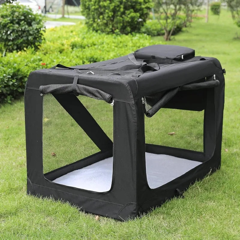 Magshion 48 Inch, 3 Door Soft Sided, Collapsible Dog Crate