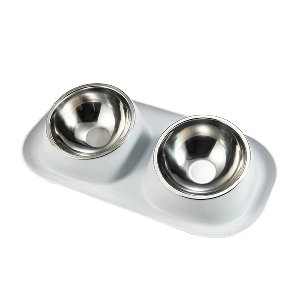 Non-slip Base Pet Water Feeder, Tilt Stainless Steel Dog Bowl