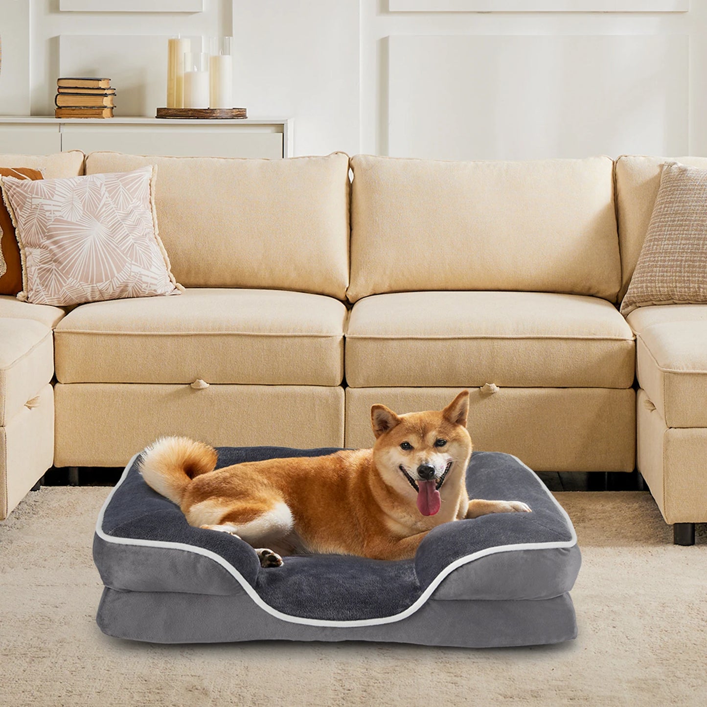 Memory Foam Orthopedic, Washable Removable Cover Dog Bed
