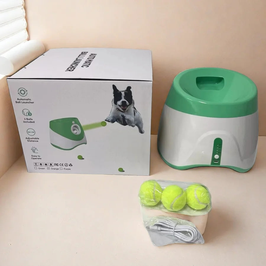 Fun Interactive Dog Launcher, Automatic Chase Toy Tennis Throwing Rechargable Catapult USB Charging