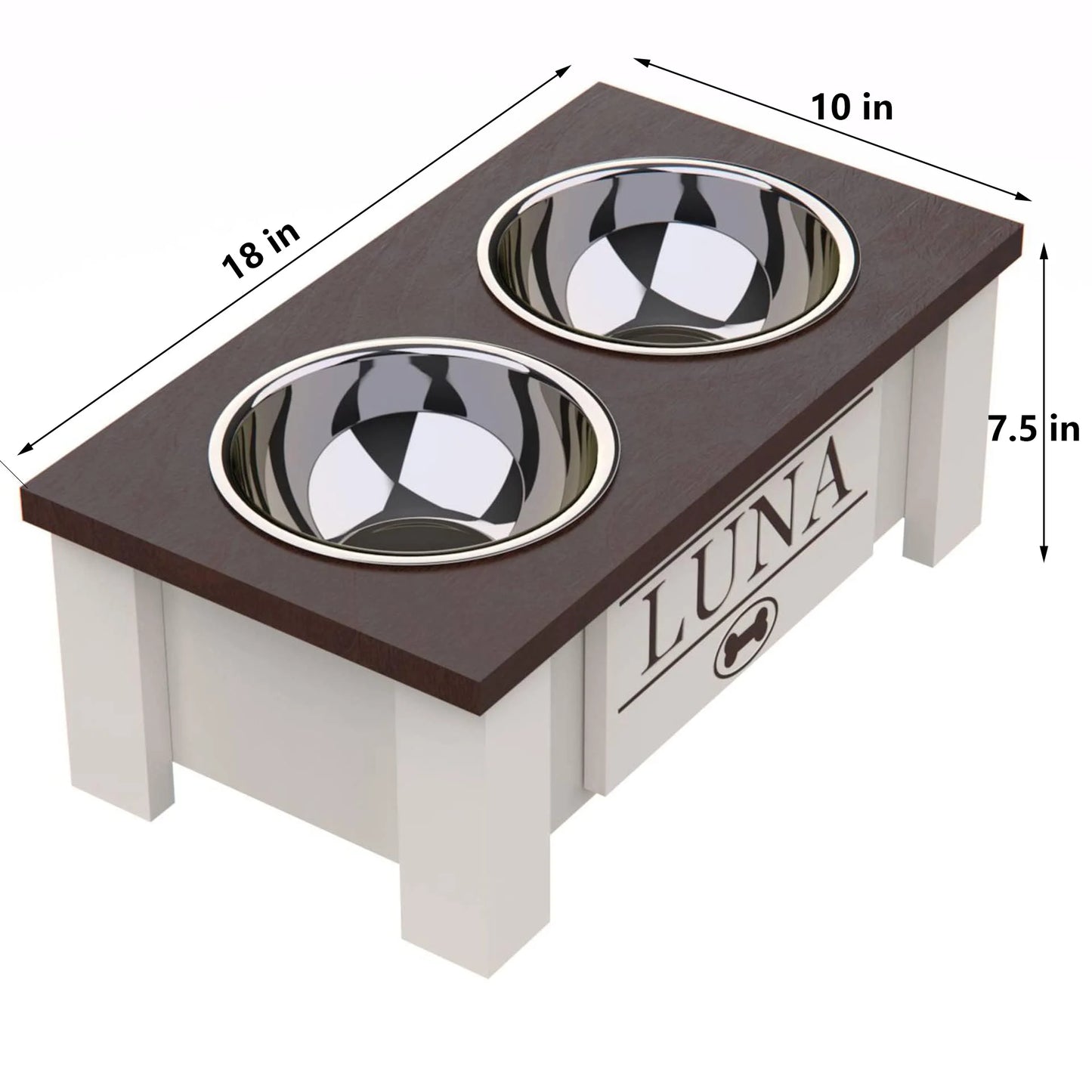 Elevated-Raised Stand Dog Bowl, Internal Storage, Double Stainless Steel Dish