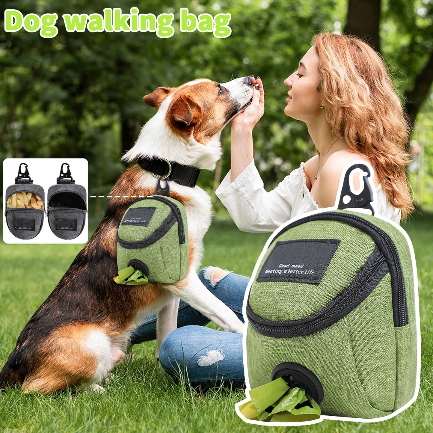 Dog Walking Poop Bag and Snack Bag