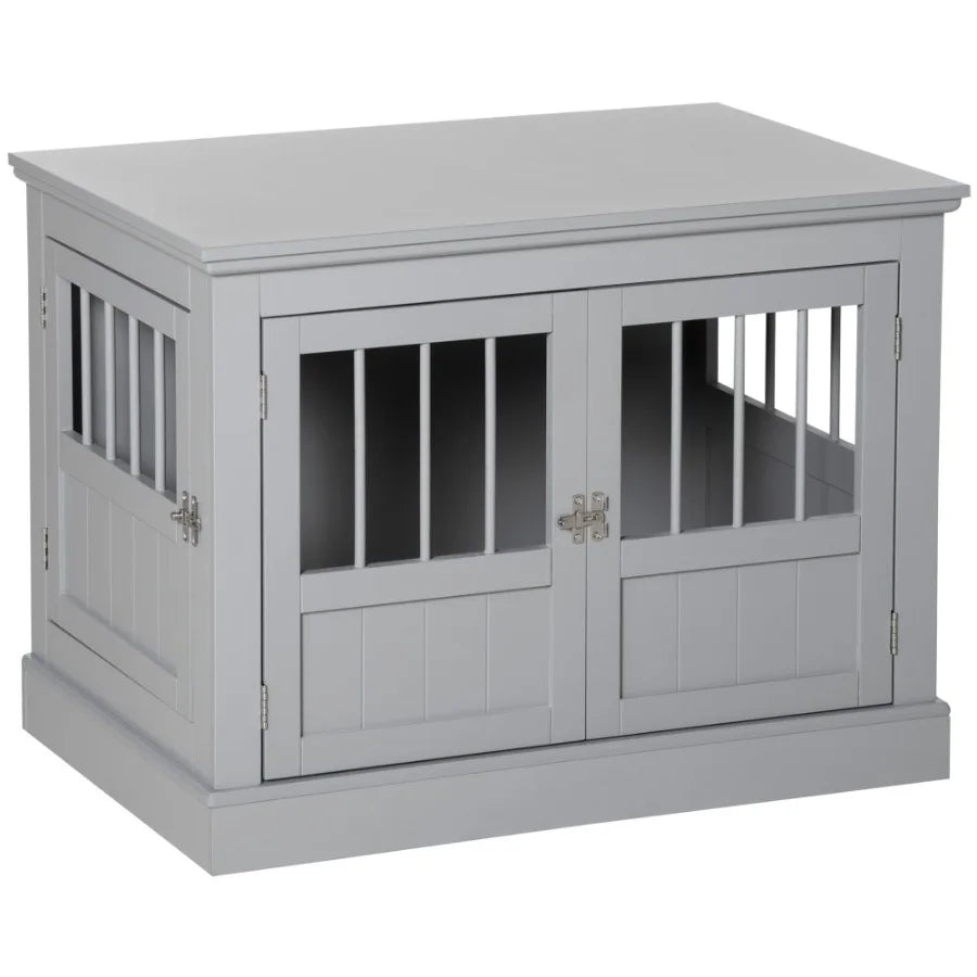 Triple Doors Steel Wooden Furniture End Table Dog Crate/Kennel