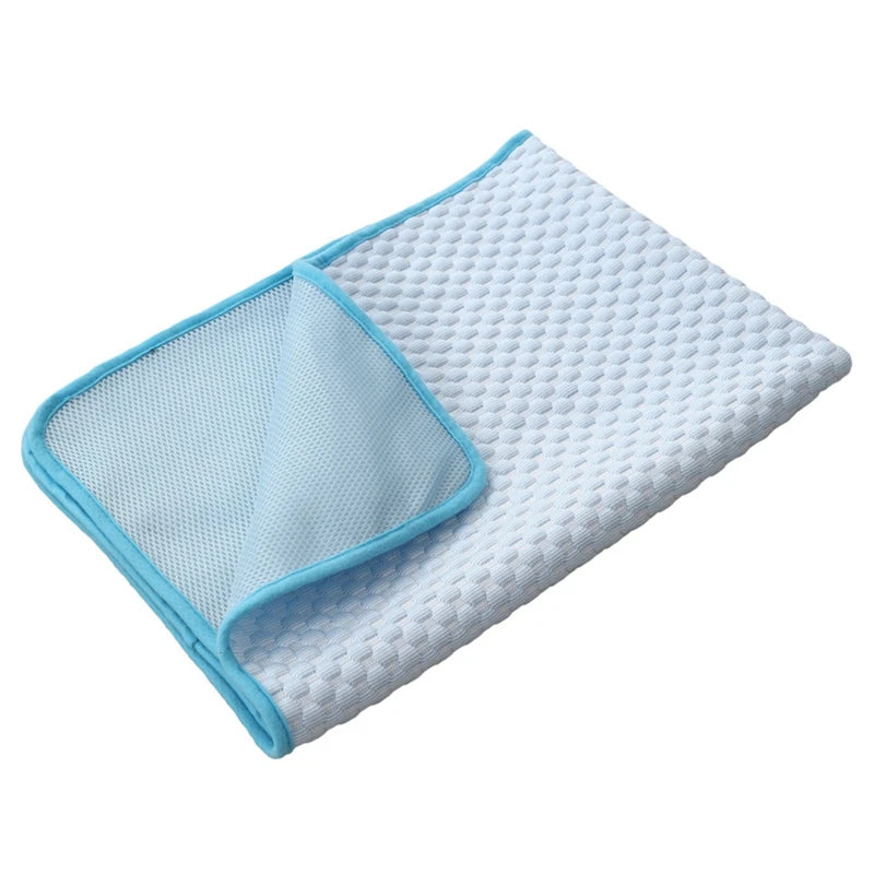 Summer Dog Cooling Mat, Cold Bed with Cool Ice Silk Moisture-proof Mattress