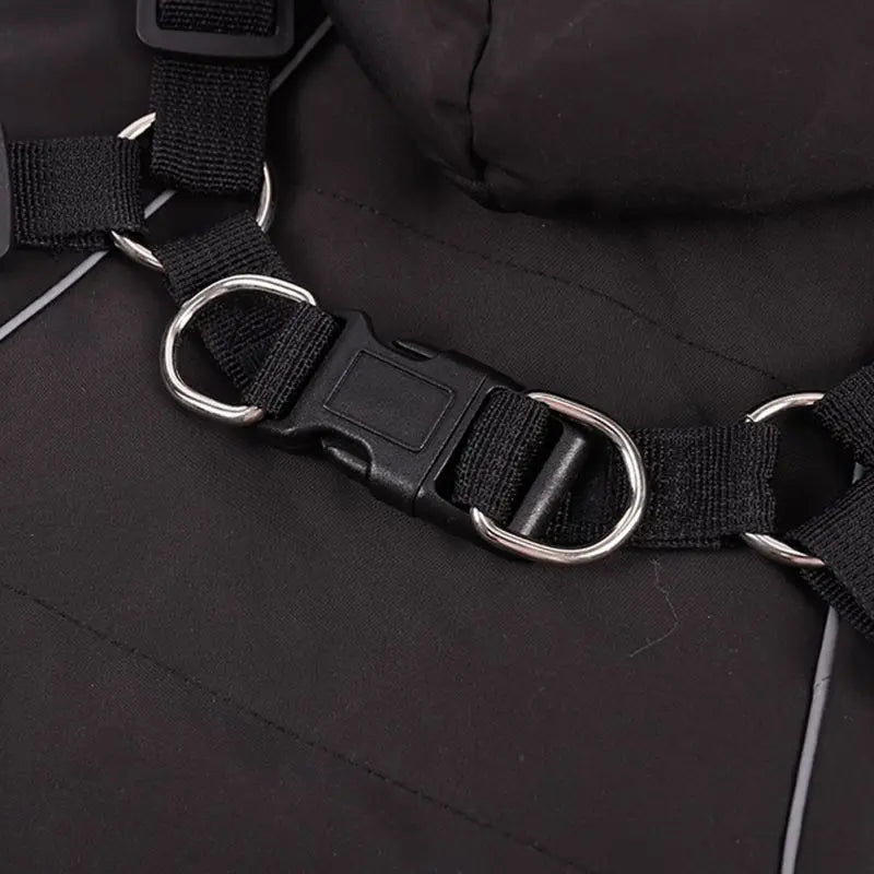 Waterproof, Hooded, Warm, Winter Dog Jacket With Harness