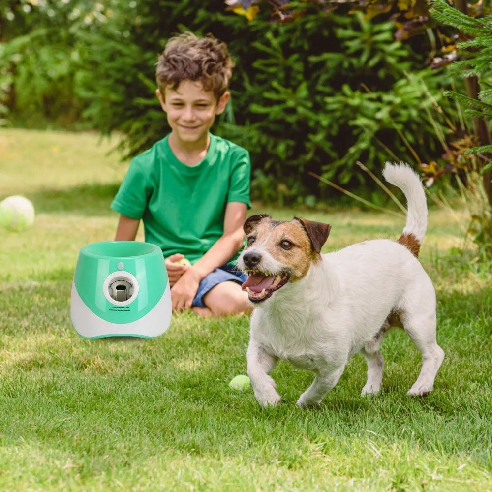 Dog Fetch Machine, Interactive, Automatic Ball Launcher, Adjustable Distance, 6 Tennis Balls